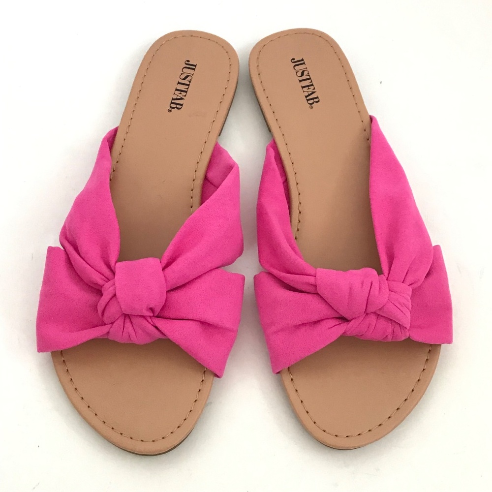 JUSTFAB Pink Sandals Slip On Slide Sandals Women’s Size 8.5 - Picture 2 of 16